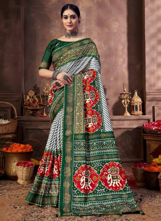 SHUBH SHREE KESARIYA 2 Fancy Dola Silk Printed Festive Wear Saree Collection